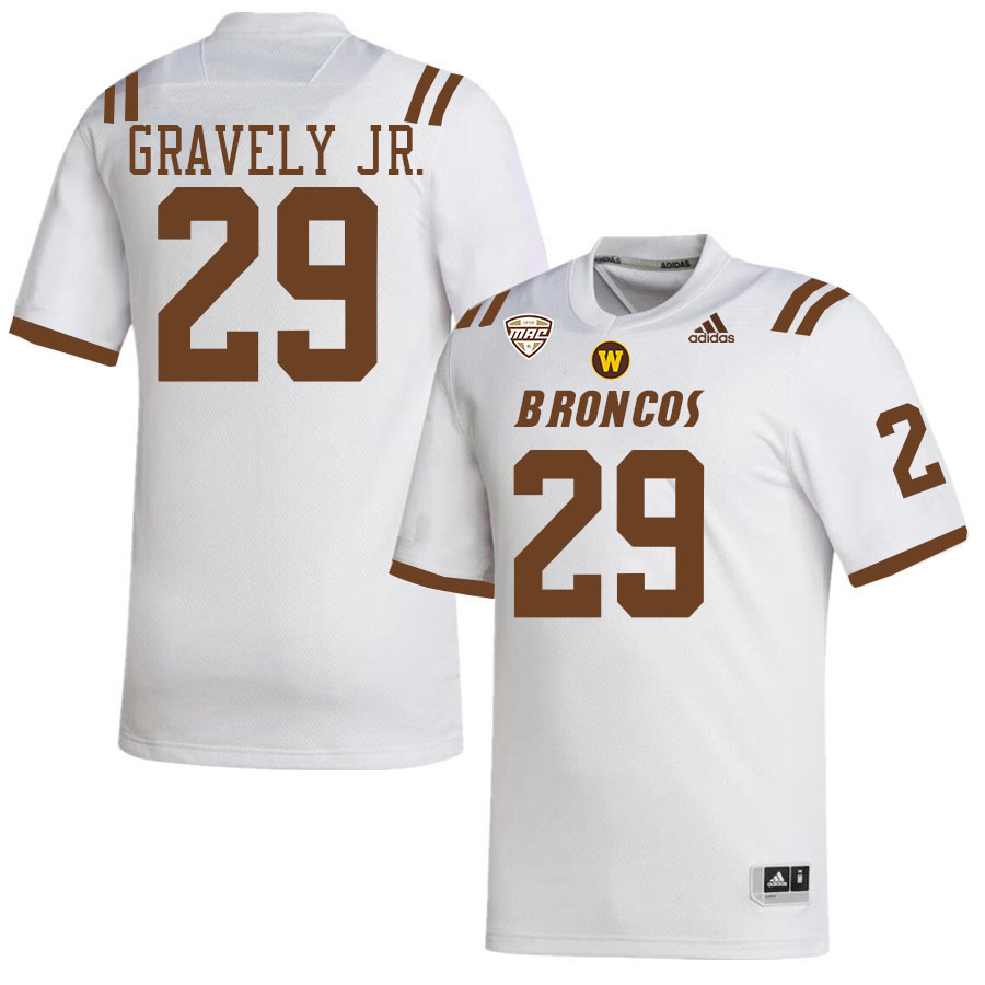 #29 Michael Gravely Jr. Western Michigan Broncos College Football Jerseys Stitched-White